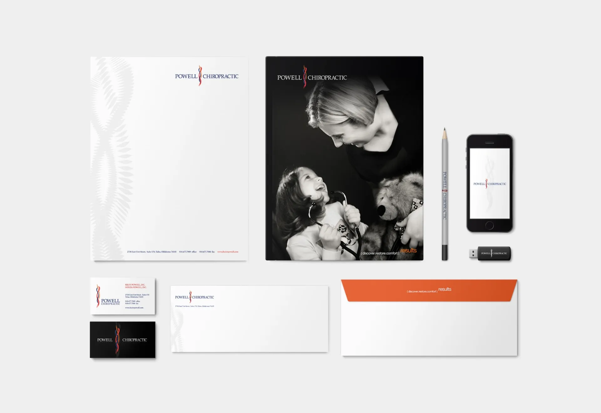 Powell Chiropractic Brand Development Stationary