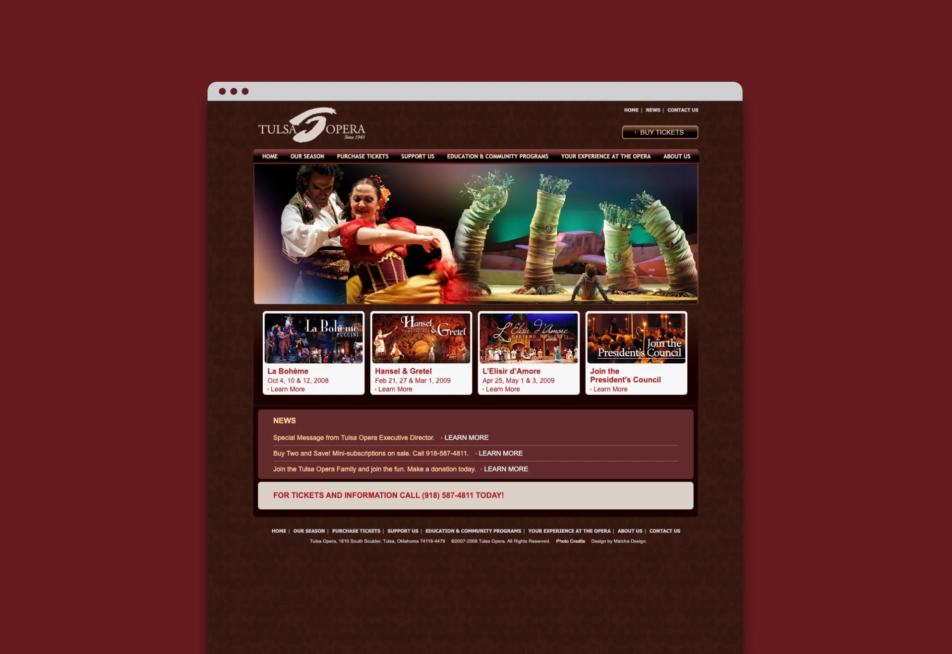 New Website Design and Maintenance for Performing Arts Organization