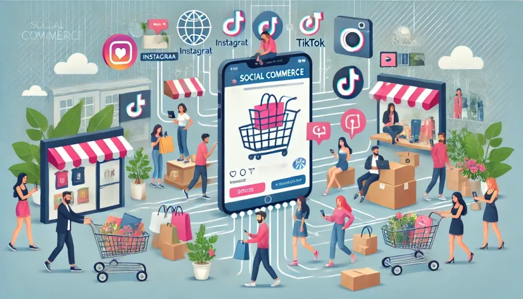 Mensen winkelen online via sociale media platforms