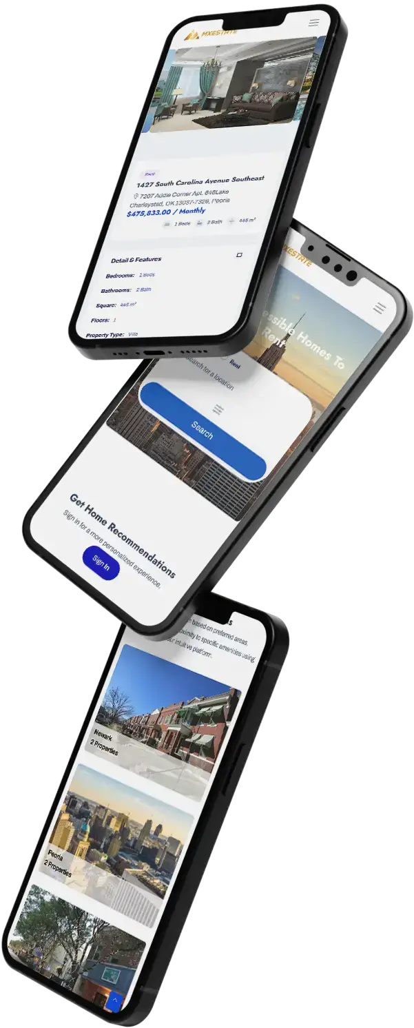 Zillow Clone 11 Zillow Clone App Design Three Mobile Screens Overview.