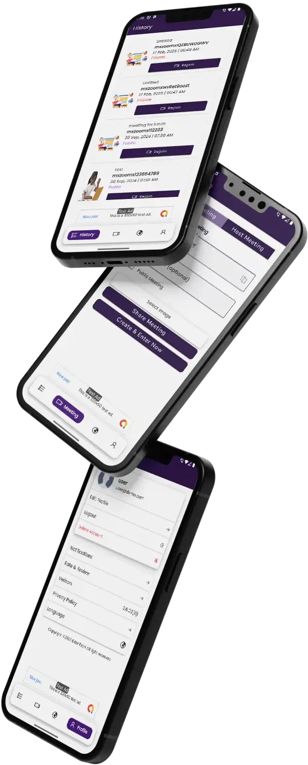Zoom Clone 11 multiple zoom clone mobile app screens