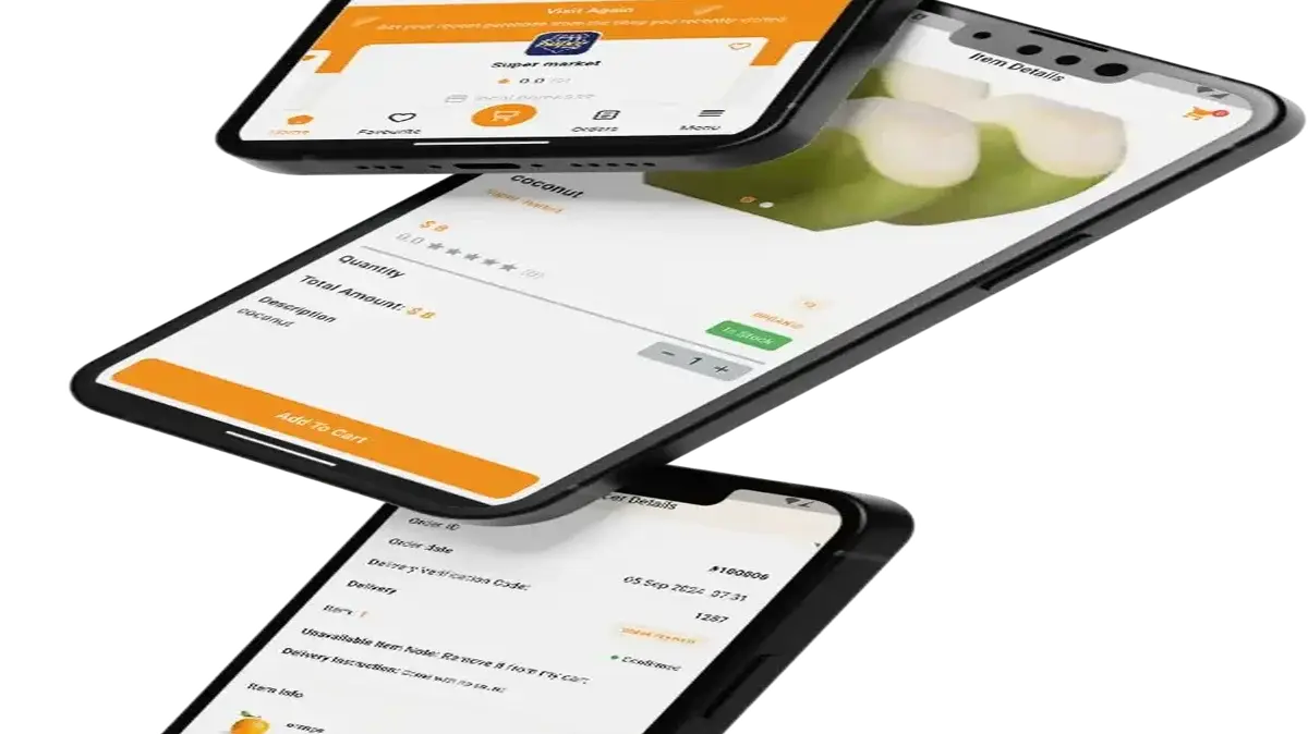 Instacart Clone 11 Instacart Clone Mobile App Triple Screen View.
