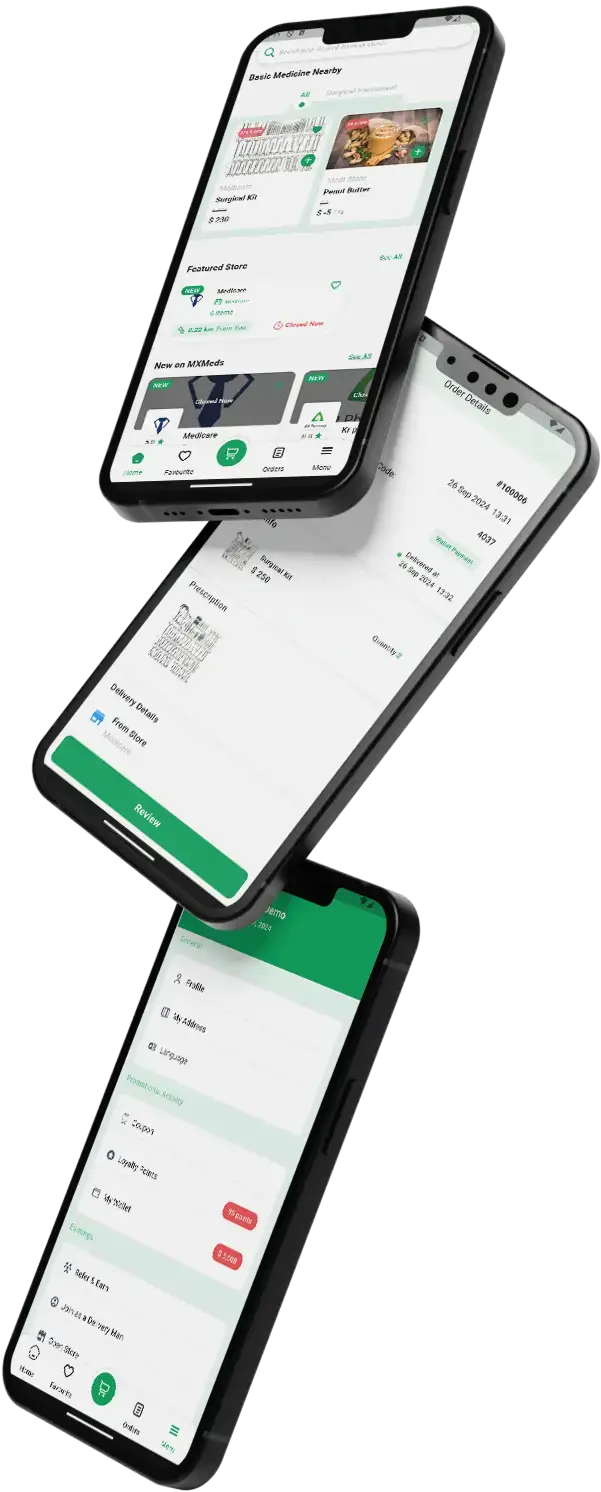 PharmEasy Clone 11 PharmEasy Clone App UI Triple Screen Display