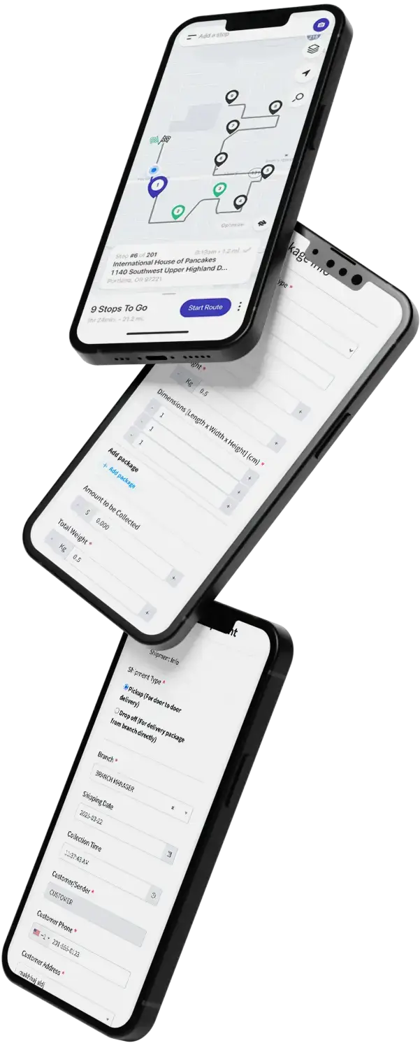 FedEX Clone 11 FedEX Clone App UI Triple Screen Display
