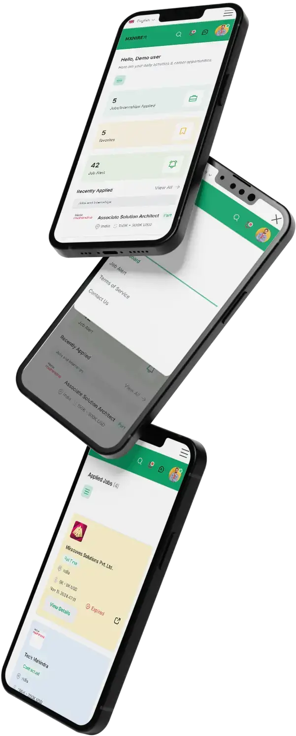 Glassdoor Clone 11 Glassdoor Clone App UI Triple Screen Display