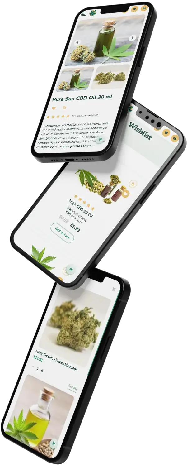 Weedmaps Clone 11 Weedmaps Clone three mobile screen interface