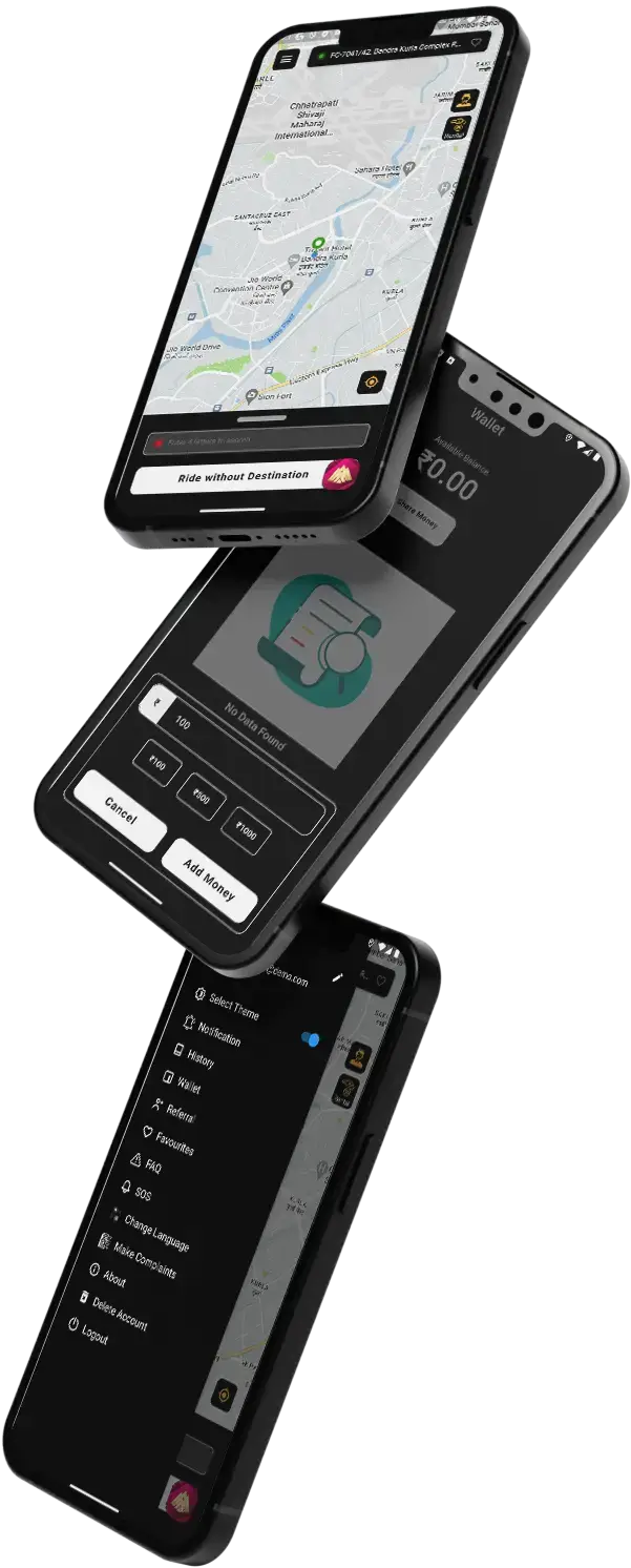 Uber Clone 10 Uber Clone App Three Mobile Screens Preview