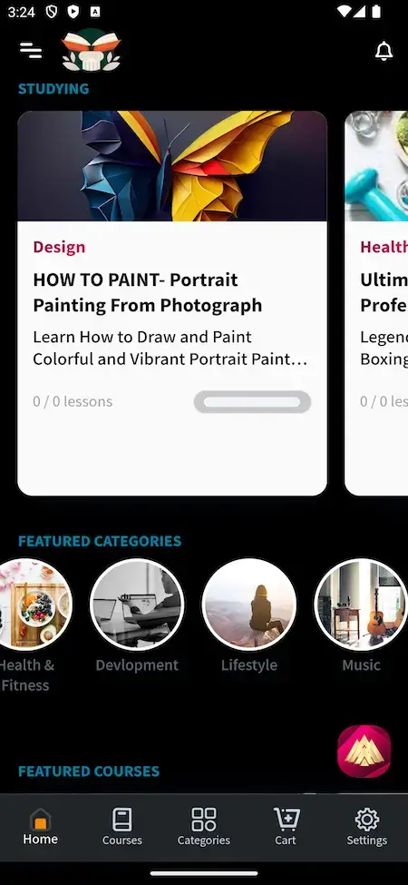 Byju's Clone 17 Byjus Clone Home Page UI with interactive learning and course features.