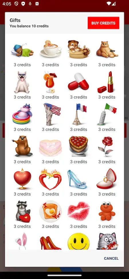 Tinder Clone 16 Tinder clone app showcasing a variety of mobile app gift options.