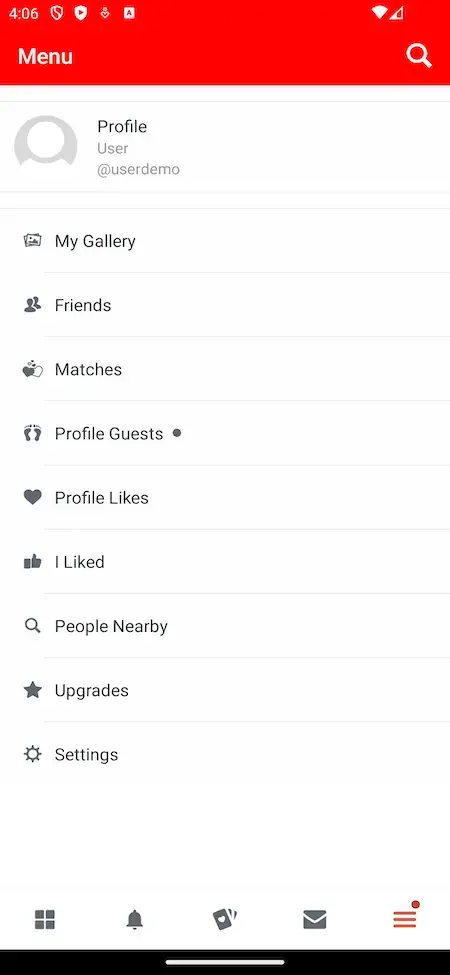 Tinder Clone 23 User profile screen of Tinder clone showcasing personal details and preferences