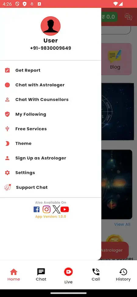 Astrotalk Clone 16 Astrotalk clone user screen with intuitive interface and engaging features.
