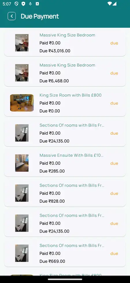 Blueground Clone 17 Check your due payment list display of Blueground Clone.
