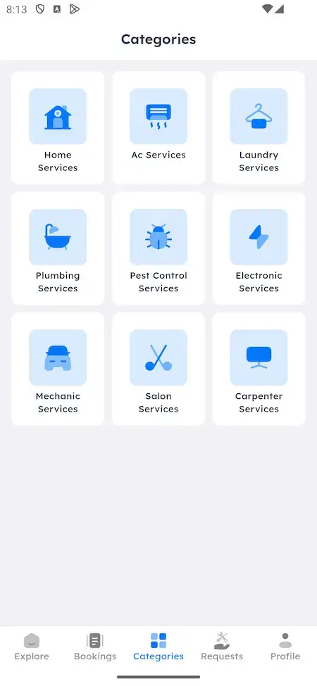 Uber for X 20 Uber for x clone categories Screen
