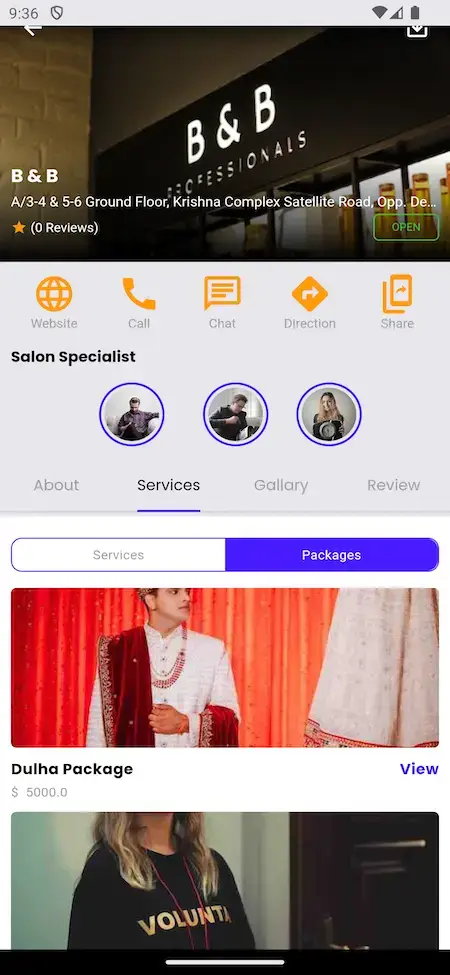 Uber for Massage 17 Uber for Massage Mobile App Services Page Screen.