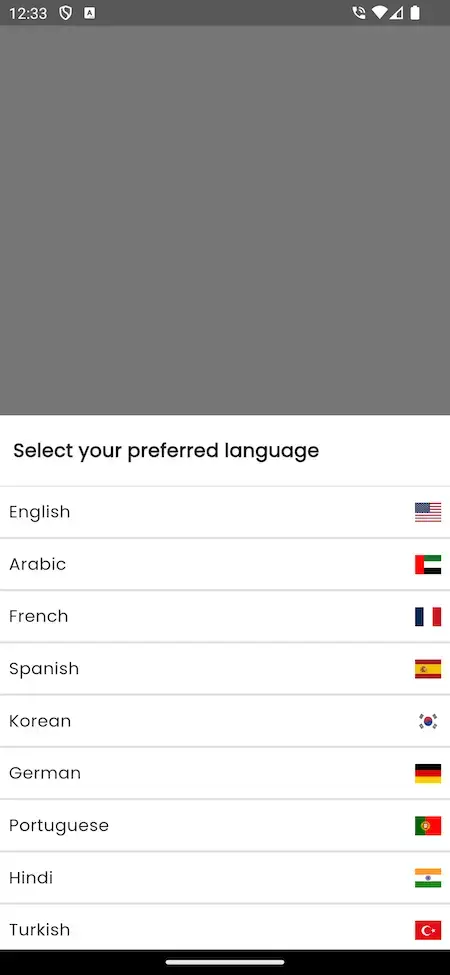 Zoom Clone 20 Zoom clone Mobile App Language Preferred Screen.