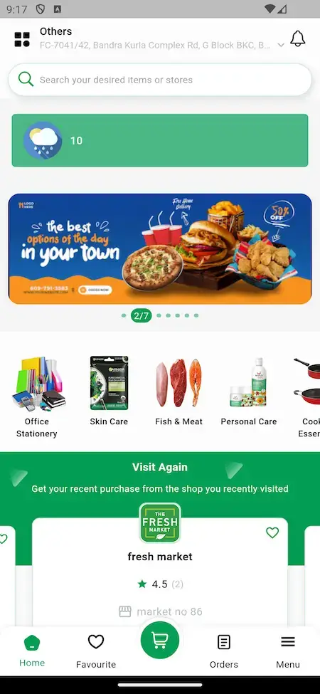 Glovo Clone 18 Home Screen Sliders & Categories Glovo Clone App
