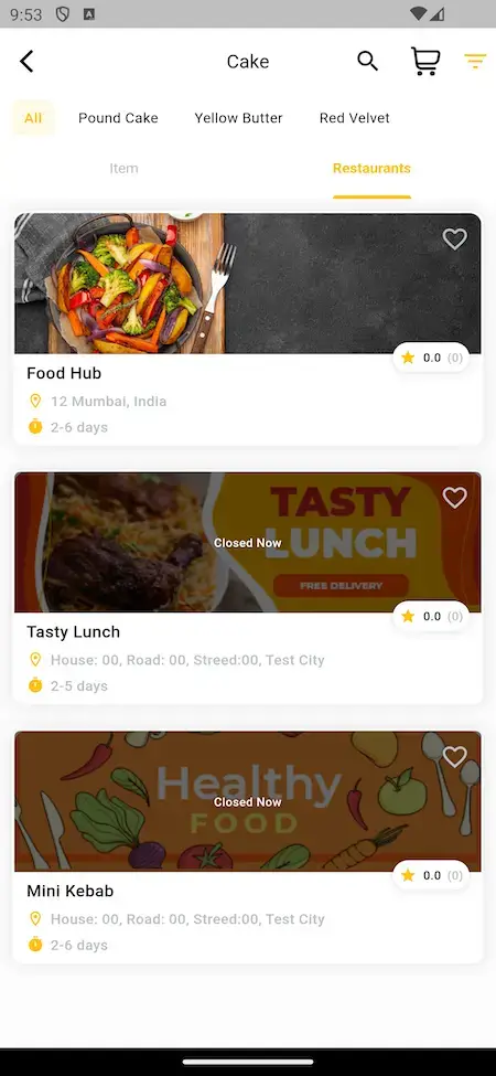 Ubereats Clone 16 Ubereats Clone Mobile App Restaurant list Screen.