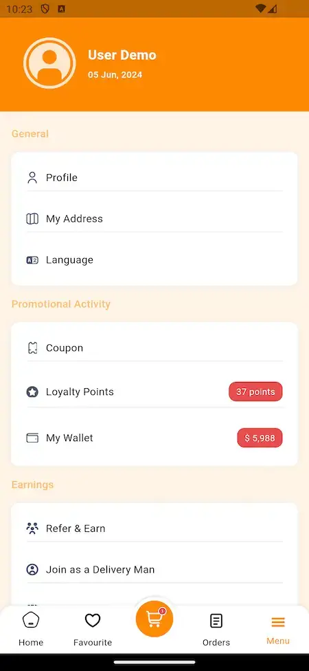 Instacart Clone 24 User Profile Settings Screen - Instacart Alternative Mobile App