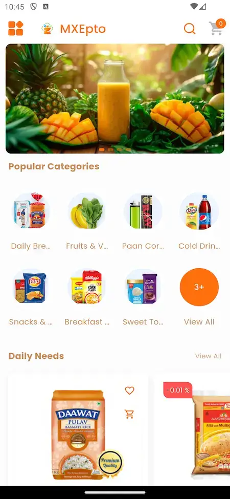 Blinkit Clone 20 Blinkit Clone Mobile App Product Categories Screen.