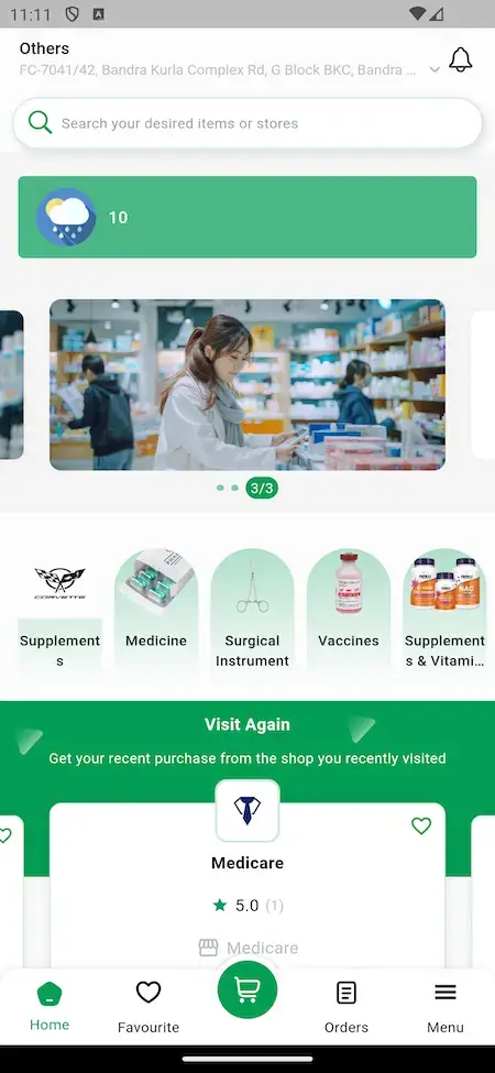 Netmeds Clone 17 Home page netmeds clone mobile app screen.