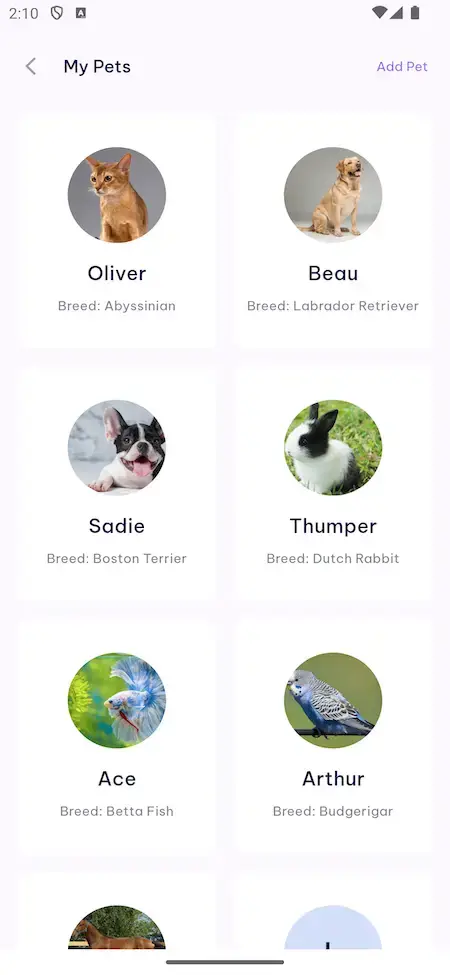 Rover Clone 23 Rover Clone Pet Profile Management Screen