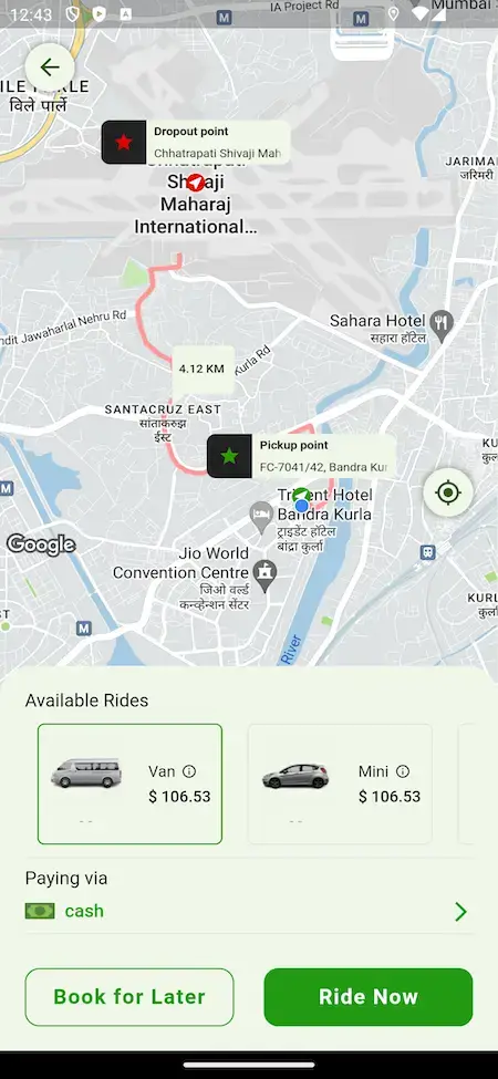 Grab Clone 23 Available Rides Screen Grab Like Mobile App