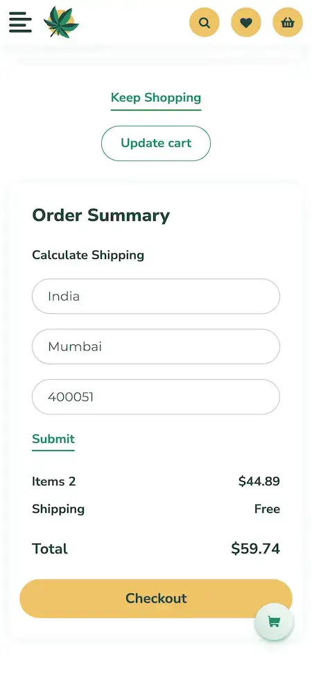 Weedmaps Clone 19 weedmap Clone App Order shipping an checkout Details Screen