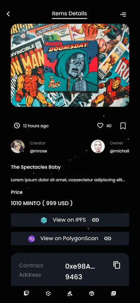 Opensea Clone 21 Opensea Clone item Details Page Display