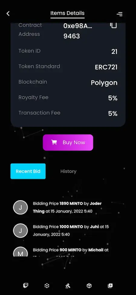 Opensea Clone 19 Opensea Clone item retails Details Page Display