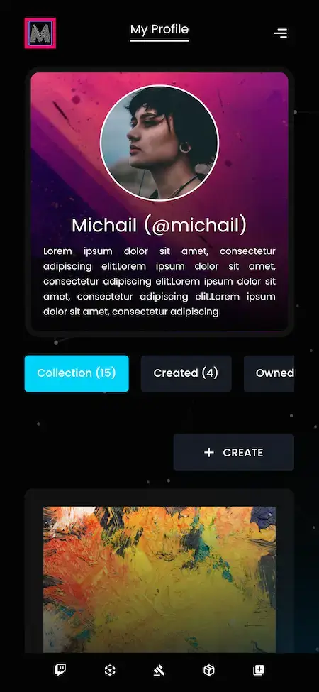 Opensea Clone 16 Opensea Clone user profile Details Page Display