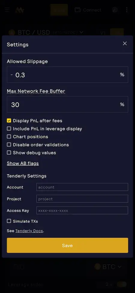 GMX Clone 22 GMX Clone Mobile App Screen.