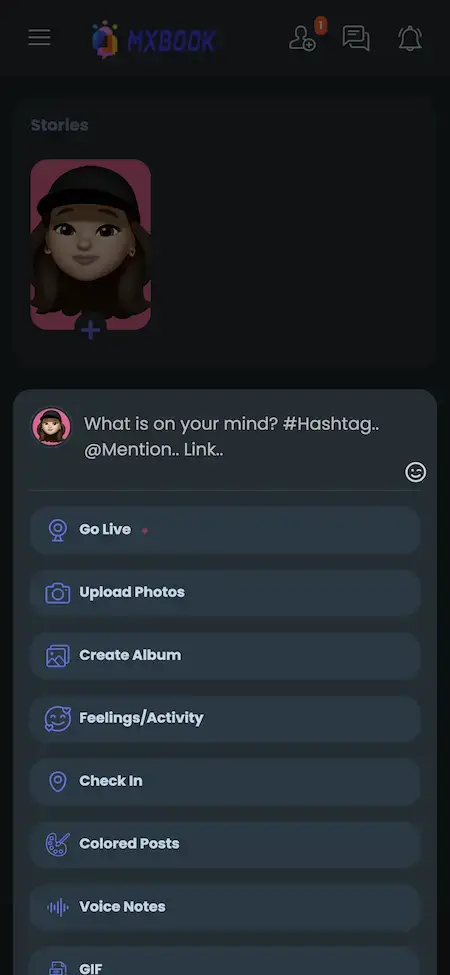 Facebook Clone 24 Facebook Clone Mobile App Stories Screen.
