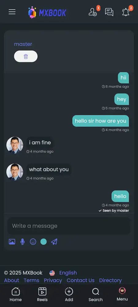 Facebook Clone 17 Facebook Clone Mobile App Chat Screen.