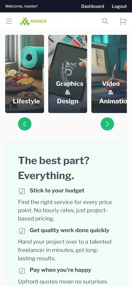 Fiverr Clone 16 Service description display of Fiverr Clone.