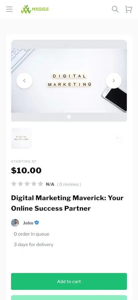Fiverr Clone 20 Fiverr Clone display to start a Online Digital Marketing Course.