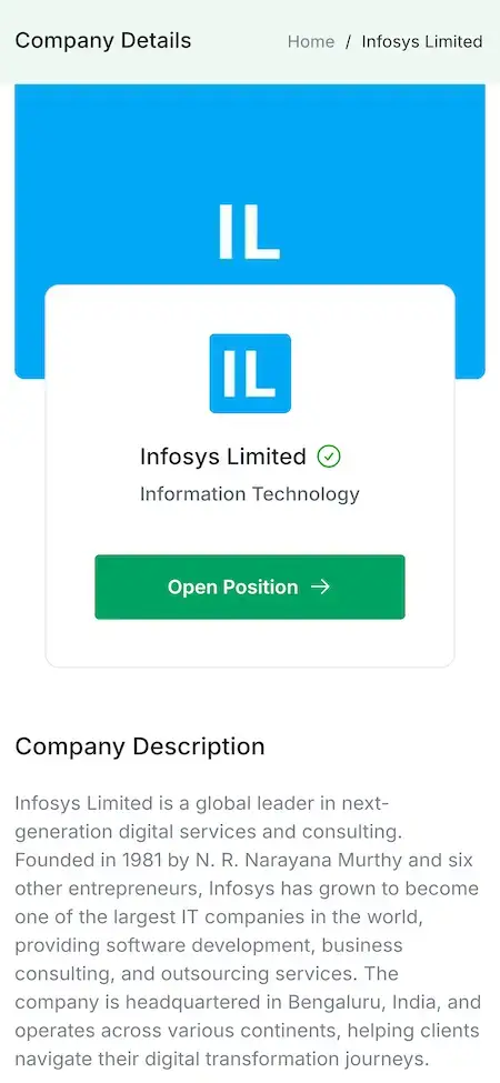 Glassdoor Clone 23 Glassdoor clone app job company details Screen