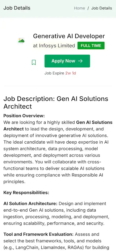 Job Portal 20 Job Portal Mobile App Job Details Screen.