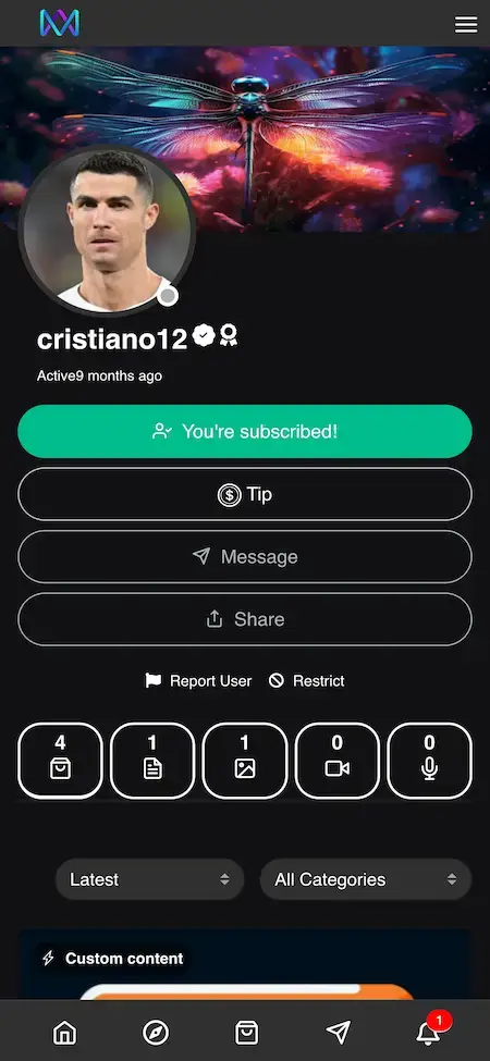 Cameo Clone 18 Cameo Clone Mobile App Personalized Profile Screen.