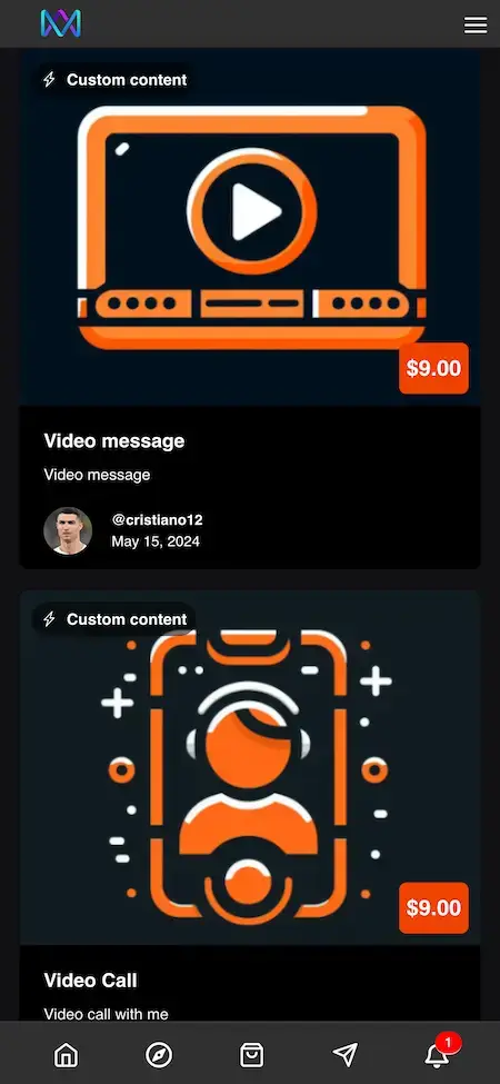 Cameo Clone 16 Cameo Clone Mobile App Custom Content Screen.