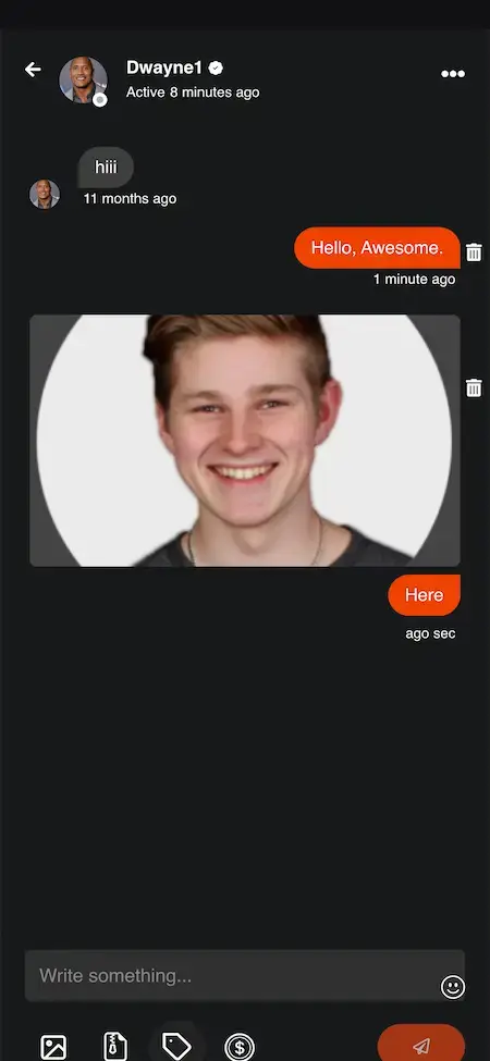 Cameo Clone 20 Cameo Clone Mobile App Messages Screen.