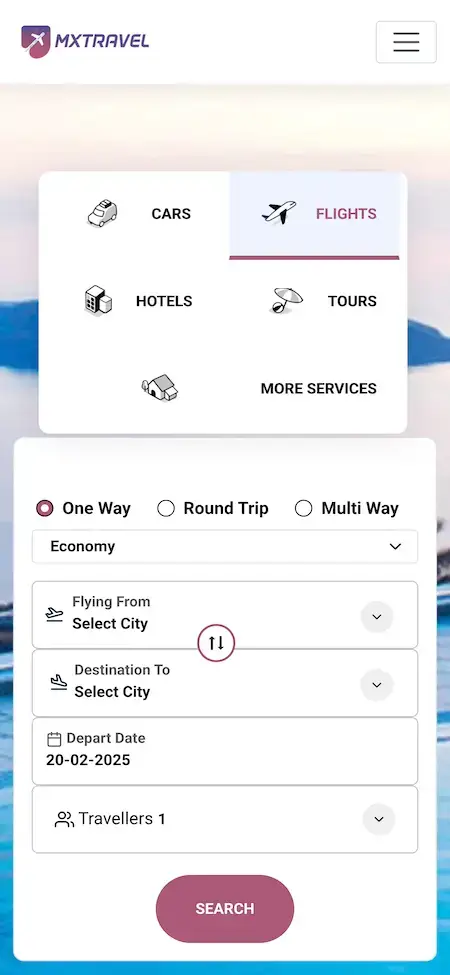 MakeMyTrip Clone 19 Makemytriip Clone Mobile App Flights Search Screen.