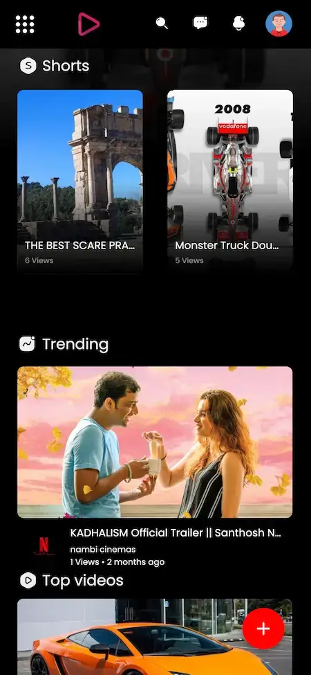 YouTube Clone 25 youtube Clone shorts UI Screen.