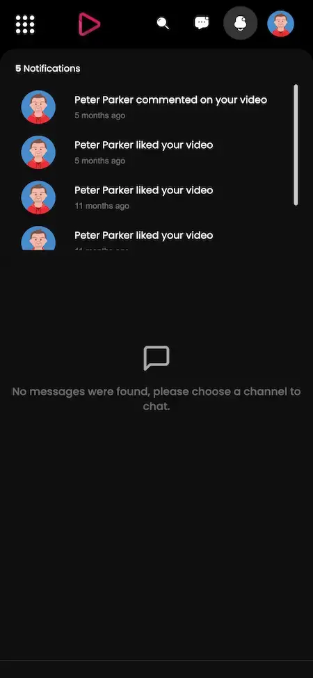 YouTube Clone 21 youtube Clone notification Screen.