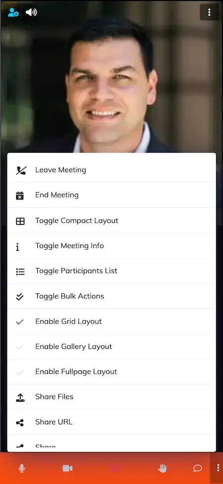 Skype Clone 23 Skype Clone Mobile App Live meeting Screen.