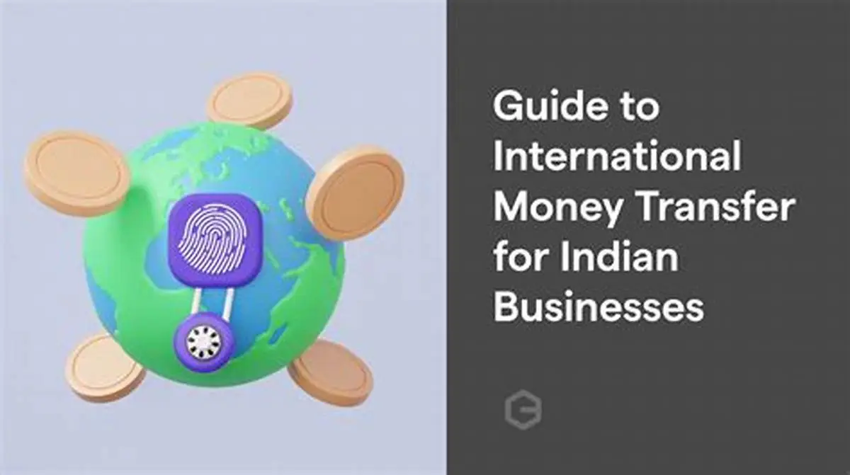 Digital illustration of a man using a fintech platform to send international money transfers through smartphones connected to a global network