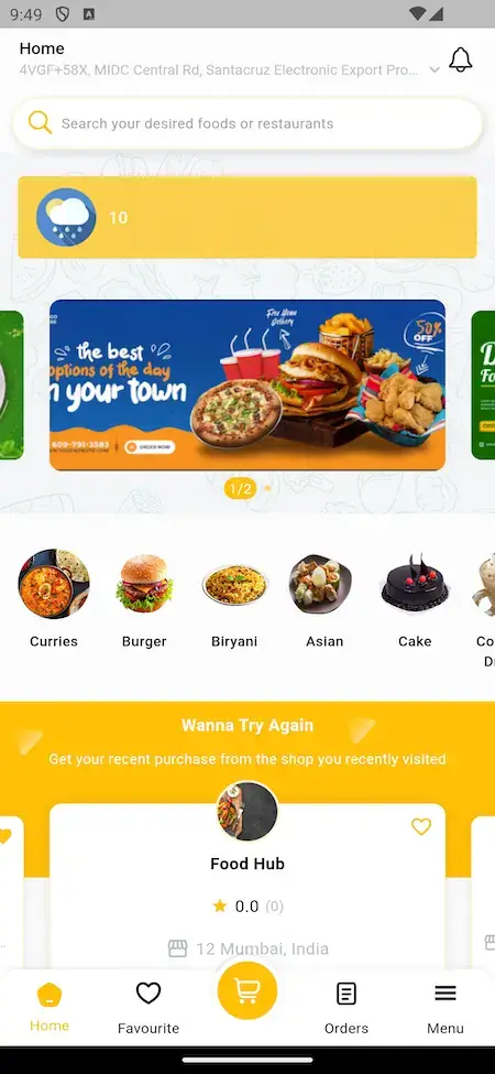 Grubhub Clone 25 Grubhub app home screen Screenshot