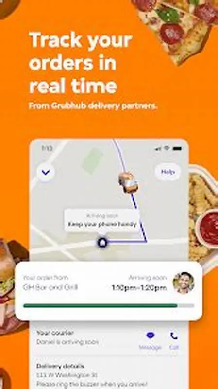 Grubhub Clone 21 Grubhub app delivery tracking Screenshot