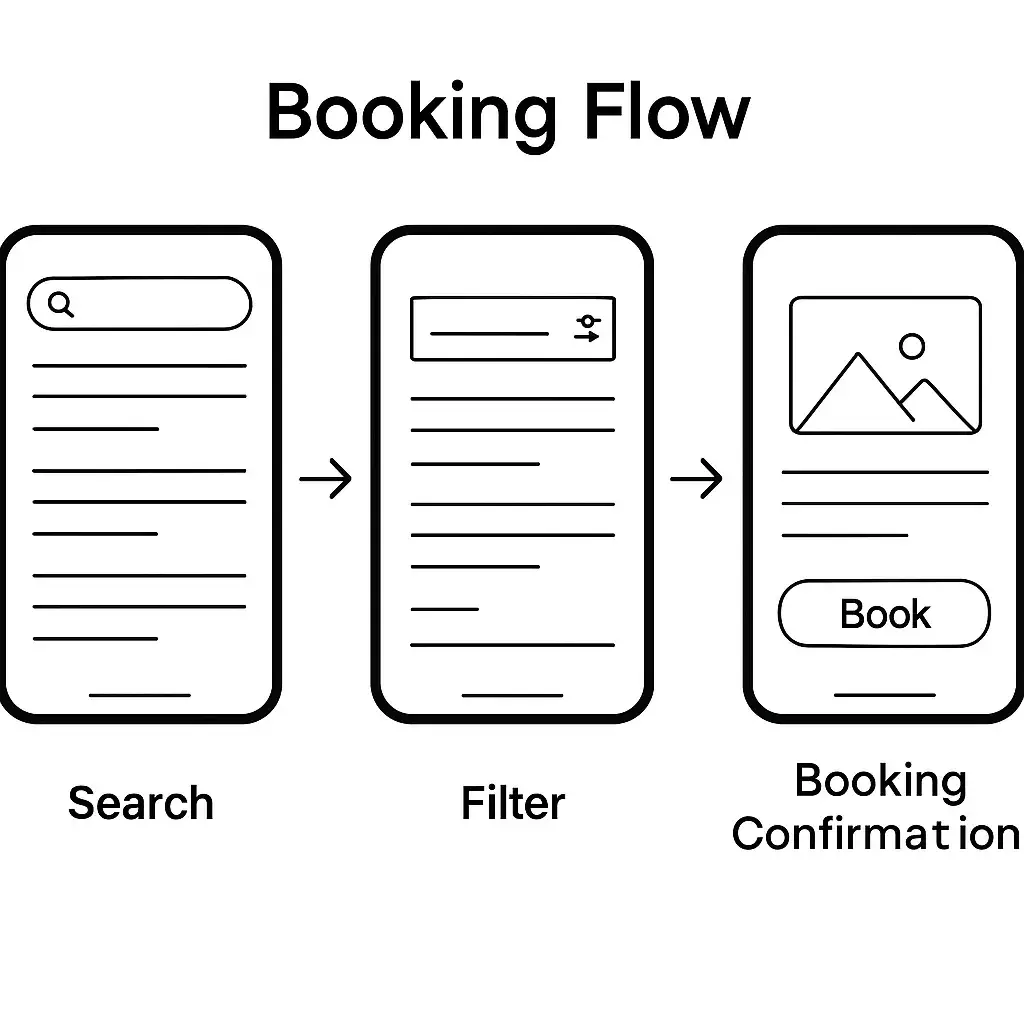 Business Model for Online Travel Agency Platform 3 OTA Booking Flow UI