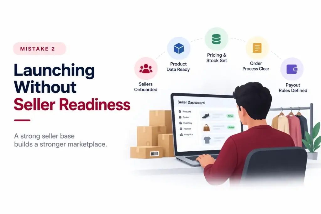 Online Retail Marketplace Launch Mistakes: What Startups Should Avoid Before Going Live 1 Online Retail Marketplace Launch Mistakes development path showing ownership clarity through source code, white-label access, complete modules, and deployment support
