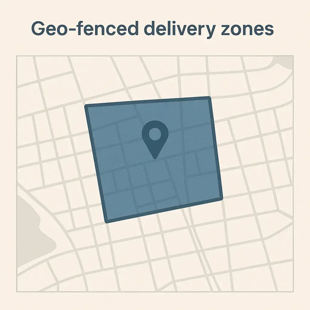 How to Develop an On-Demand Hyperlocal Delivery Service App 2 map geo fenced zone